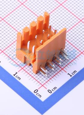 插拔式接线端子 KF2EDGER-3.5-2*4P 弯插,P=3.5mm 板端/插座-开口