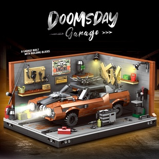 末日车库复古汽车适用于乐高拼装益智积木拼图6到12岁以上男孩子