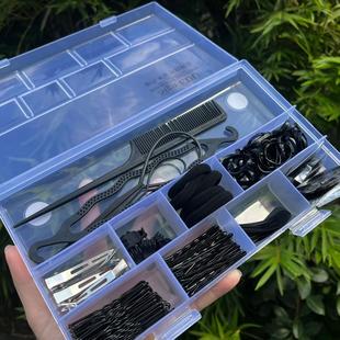 收纳盒造型盘发收纳大号化妆师美容工具盒子一字夹发网定位夹发圈