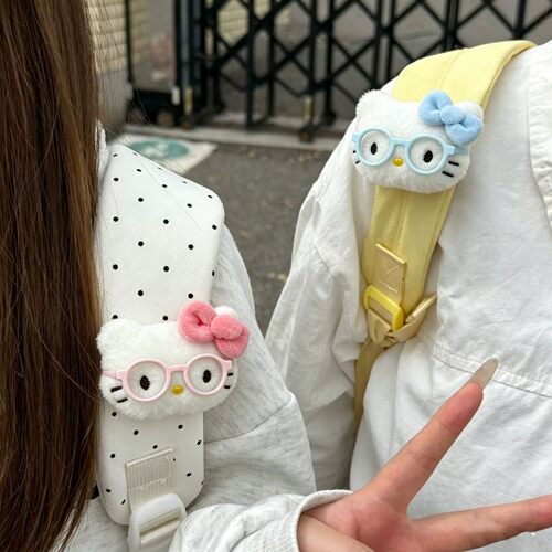 可爱KT小猫毛绒魔术贴包挂件
