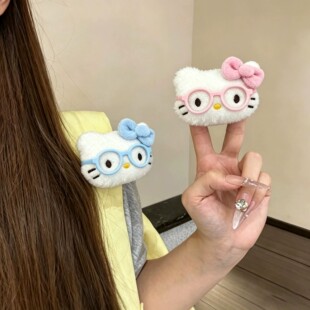 凯蒂猫眼镜毛绒魔术贴书包肩带玩偶绑带可爱背包挂件情侣学生闺蜜