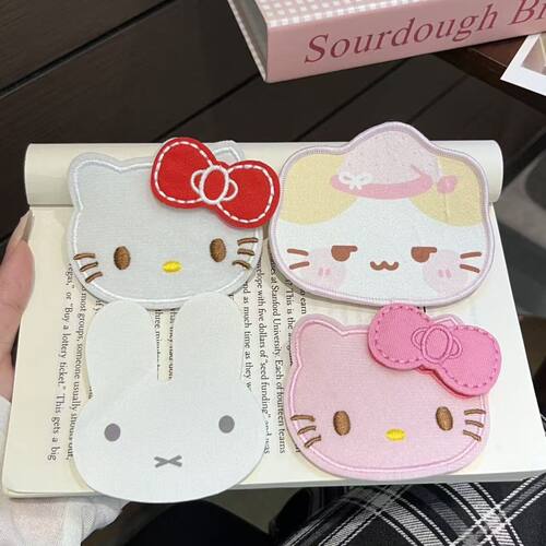 甜美kitty刘海贴可爱少女学生棉花糖猫碎发贴魔术贴无痕发饰边夹