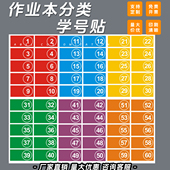 彩色贴纸作业分类序号学号标签彩虹贴学生分组记号标识不干胶贴纸