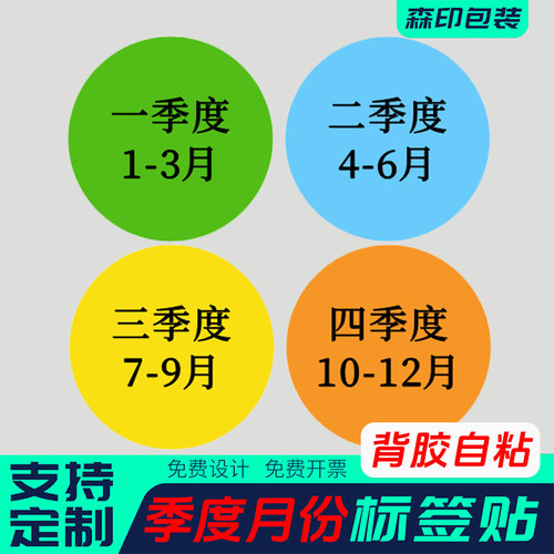 定做季度不干胶圆形贴纸色贴