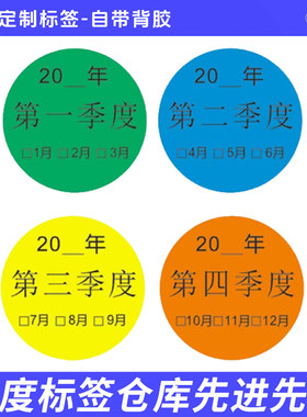 3cm圆贴纸季度标签仓库先进先出