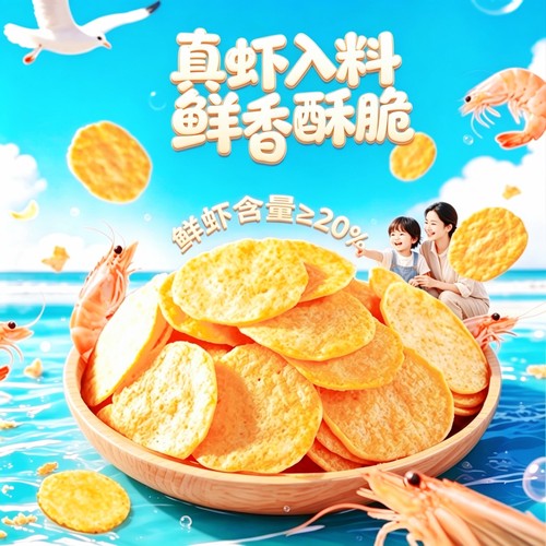 兆辉鲜虾薄片145g*2罐装独立小包装 办公室出游解馋膨化休闲零食