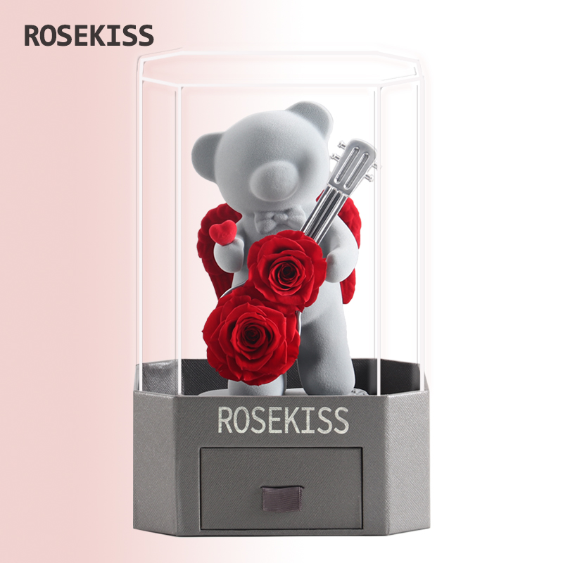 ROSEKISS永生花告白小熊送女生