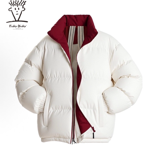 FIDO 棉衣外套 DIDO百搭潮流宽松立领面包服加厚保暖休闲棉服冬季