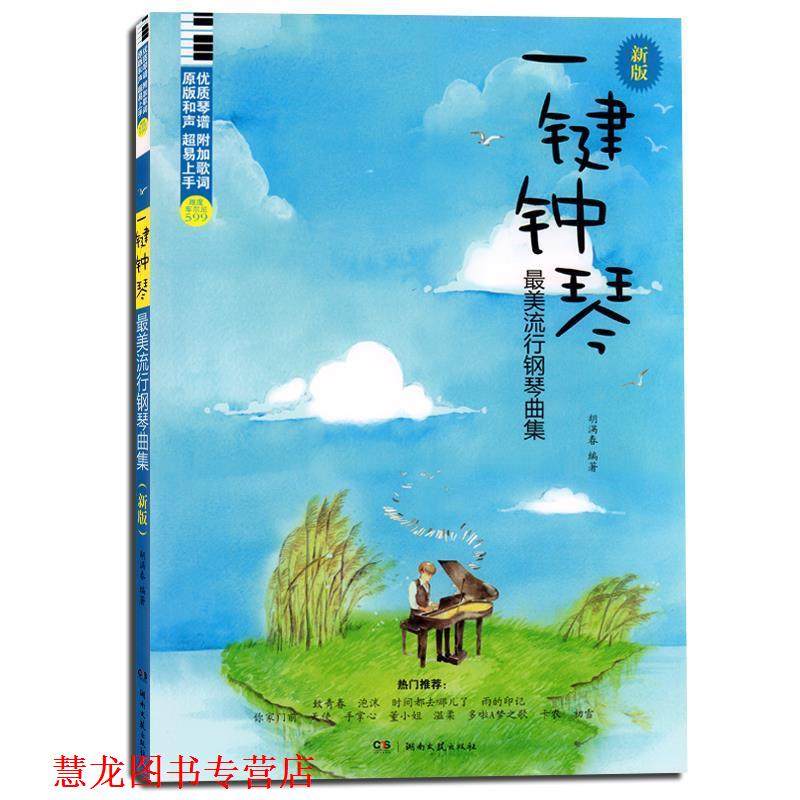【正版书籍】 一键钟琴-流行钢琴曲集-新版 胡满春 著 湖南文艺出版社