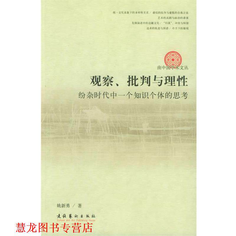 【正版书籍】 观察、批判与理性:纷杂时代中一个知识个体的思考 姚新勇 著 文化艺术出版社