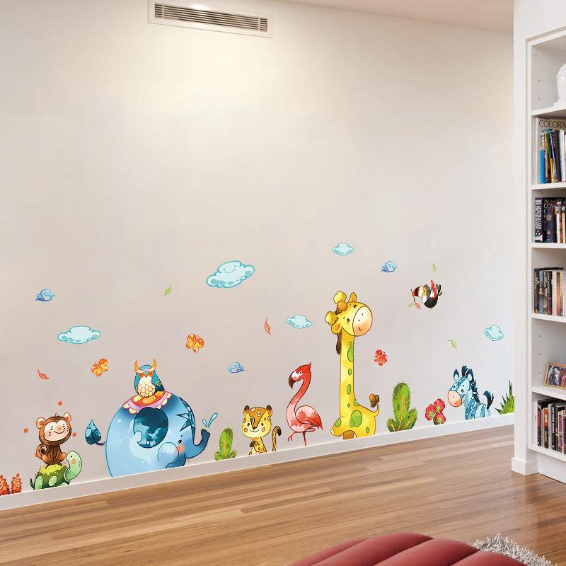 萌趣派对动物可爱墙贴画背景装饰卧室客厅儿童房幼儿园贴纸图片