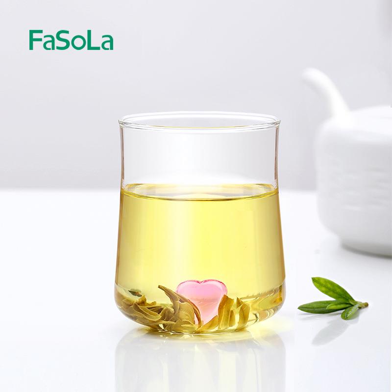 高硼硅爱心玻璃杯轻盈通透耐高低温水杯可爱立体爱心茶杯