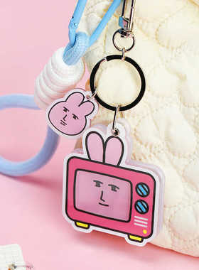 粉红兔子myfriend原创相框电视机挂件可爱卡通亚克力背包钥匙扣