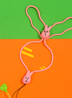 粉红兔子MyFriend原创手机挂绳可爱沙雕斜挎长款绳子创意卡通周边