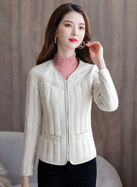 保暖羽绒内胆女修身轻薄短款上衣内穿蕾丝加厚大码中老年羽绒服冬