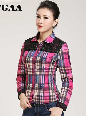 DTGAA冬季短款羽绒服内胆女士修身长袖保暖内衣韩版打底羽绒衬衫