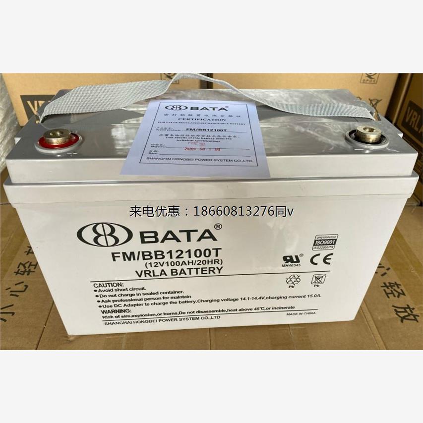 鸿贝铅酸免维护蓄电池FM/BB12100T 12V100AH UPS电源直流屏专用