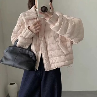 新款 翻领羽绒服女2025冬季 轻便保暖设计感 款 平湖90白鸭绒衬衫