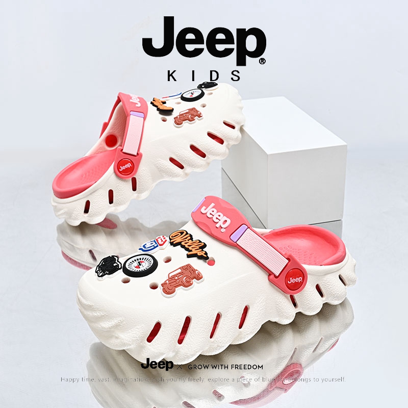 jeep儿童拖鞋女童吉普2025夏季新款户外洞洞鞋软底耐磨凉拖中大童
