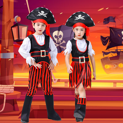 儿童六一表演服小众加勒比海盗扮演服化妆服cosply舞台服中小童
