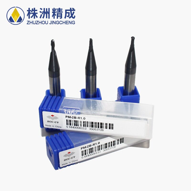 ZCC.CT 二刃直柄球头整体硬质合金立铣刀  钨钢立铣刀PM-2B-R1.0
