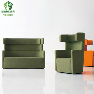 现代休闲商务沙发单人三人高背卡座沙发简约创意时尚个性会客沙发