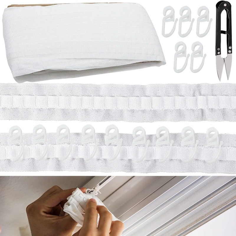 窗帘配件 布丝带30米挂钩100个剪刀1把