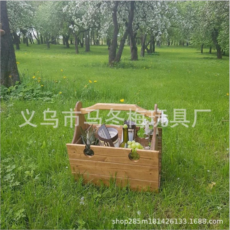 新品独立站爆款木质折叠桌蓝 户外便携带木桌