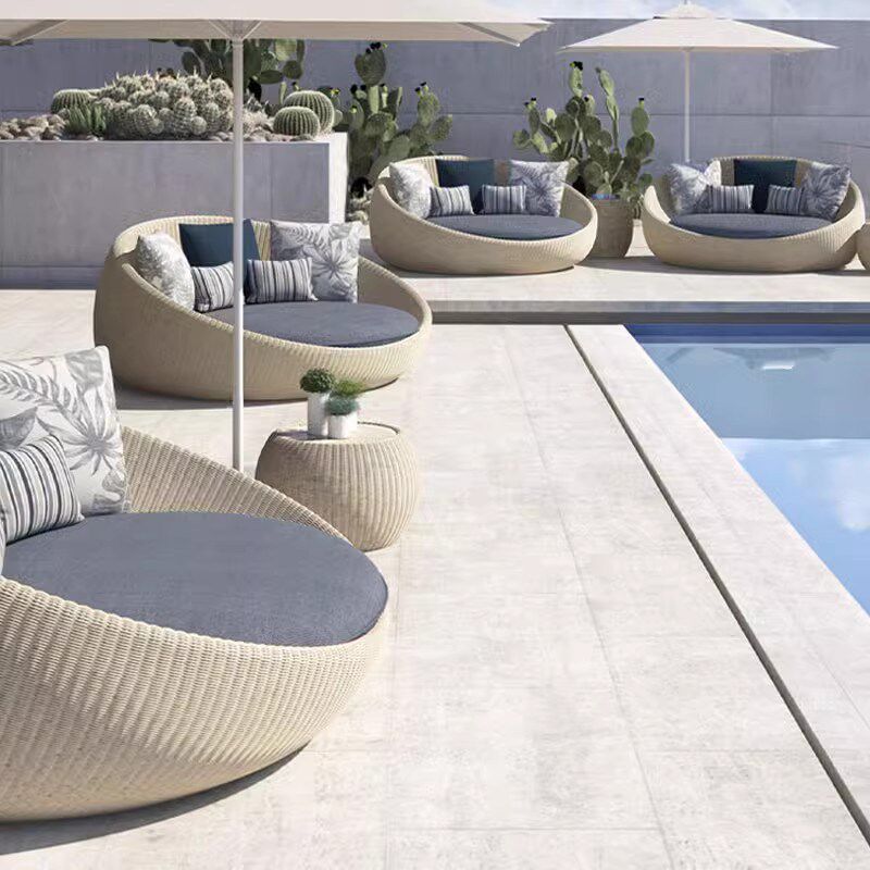 藤椅三件套阳台茶桌休闲躺床组合户外庭院套装花园露天编藤椅茶几