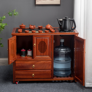 花梨木实木移动茶台茶几烧水壶一体小户型茶车茶桌客厅家用茶水柜