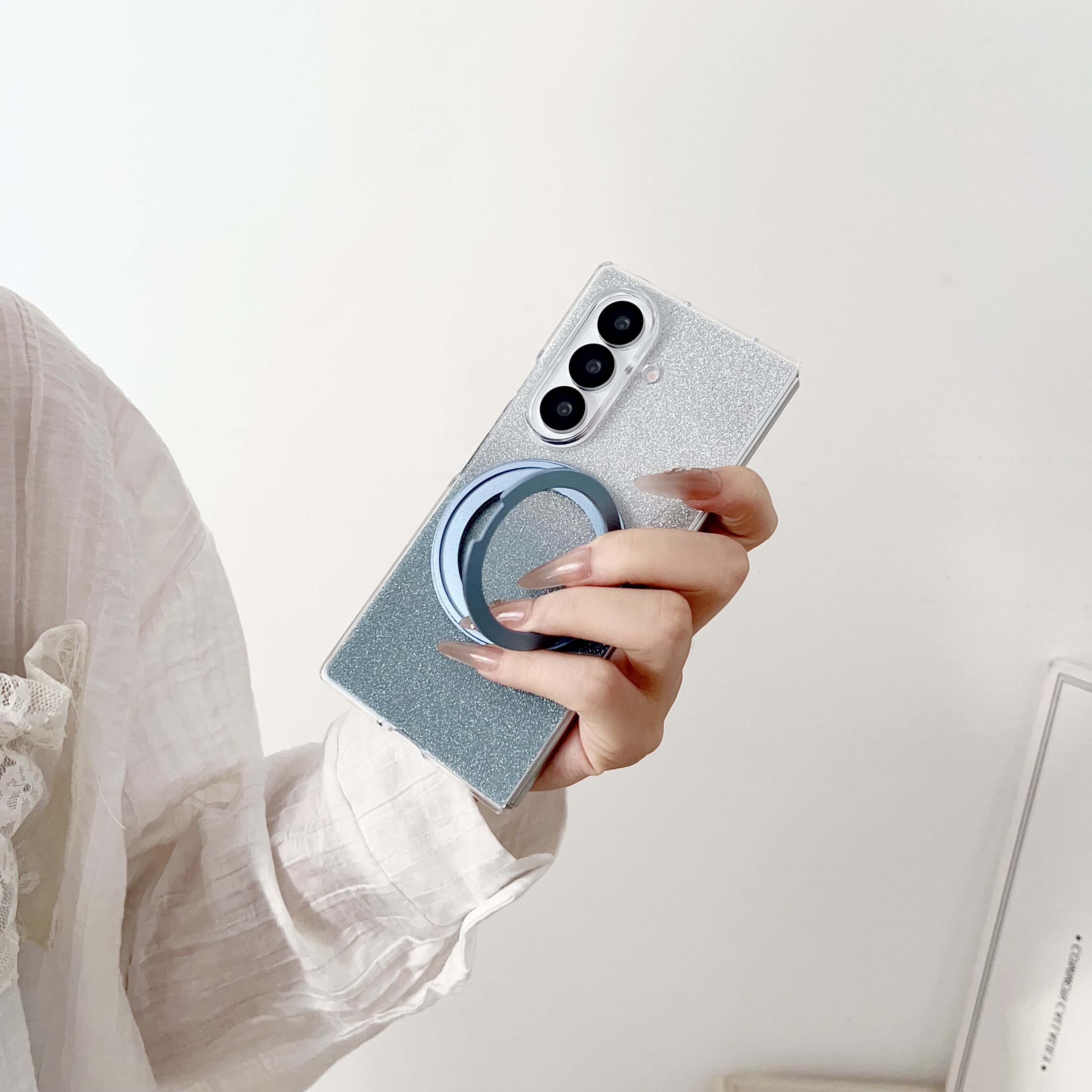 360旋转磁吸支架适用于三星GalaxyZFold7折叠手机壳透明zfold7新款外壳24超薄5g硬壳zfold6全包23防摔w25/4/3
