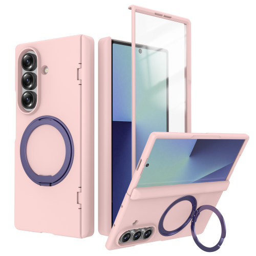 360旋转磁吸支架适用三星ZFold7手机壳新款GalaxyZFold7折叠屏壳膜一体MagSafe无线充电zfd6保护套中轴粉色z6