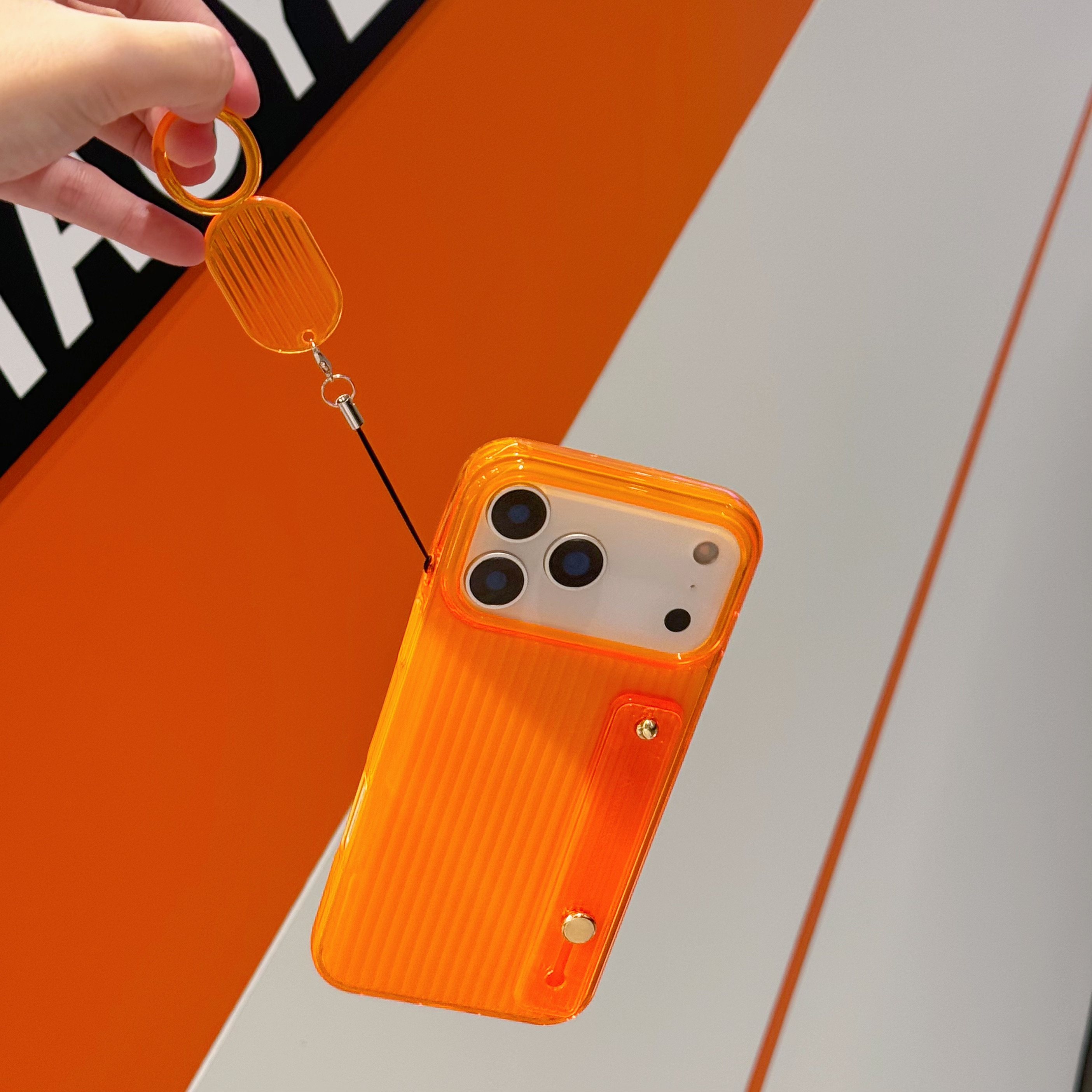 腕带支架适用于苹果17Pro手机壳橙色指环挂绳iPhone16promax新款17Air透明15plus硅胶e全包17PM防摔13高级14