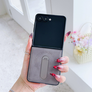 360旋转支架适用于三星GalaxyZFlip7手机壳Magsafa磁吸充电zflip7FE全包防摔新款FLIP6折叠flip5商务皮纹z4/3