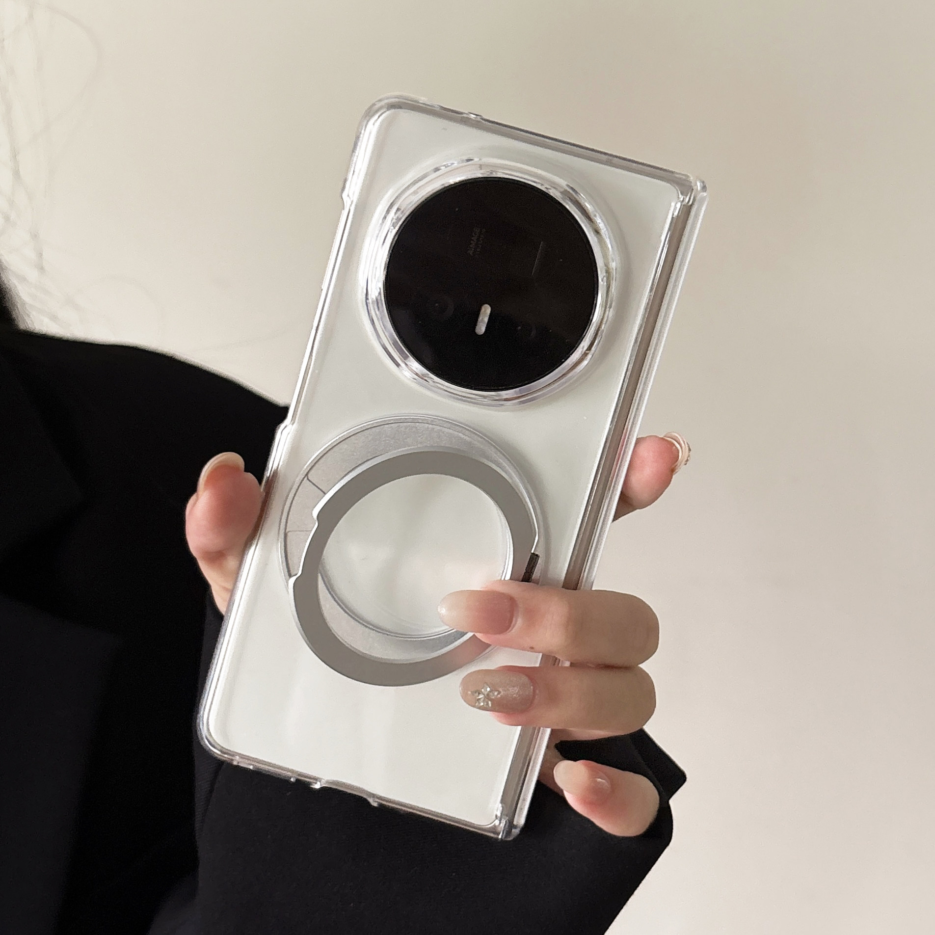 透明双中轴适用于vivoxfold5手机壳折叠屏2026新款360旋转磁吸支架findn6防摔puraxmax套XFOLD3硬壳xfold3pro图片