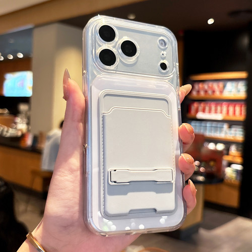 皮纹卡包折叠支架适用于苹果18Promax手机壳秒变大视窗新款iPhone18pro软硅胶保护套1314防摔1516PM简约17por