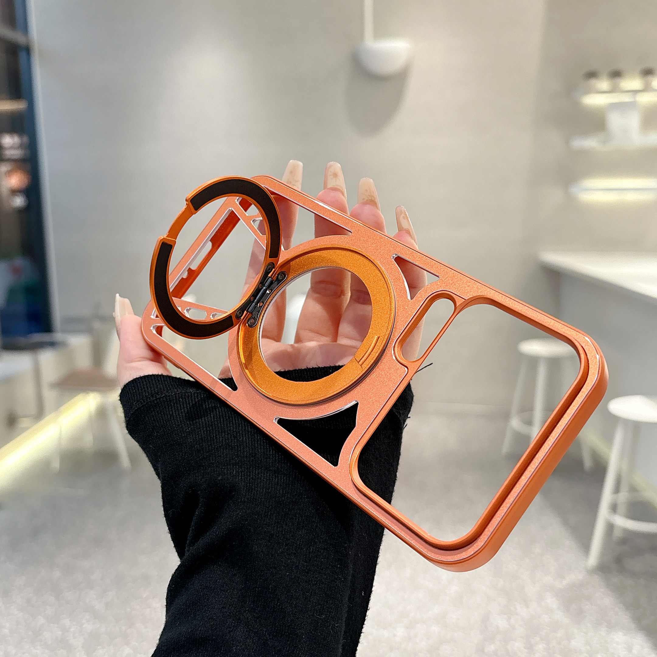 橙色铝合金适用于小米17Promax手机壳新款MIUI17pro专用保护套360旋转磁吸支架Xiaomi17金属散热15por镂空14U