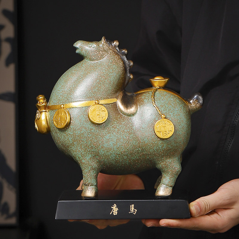 陶瓷红色马摆件创意马上有钱家居客厅办公室桌面装饰小号招财绿马,家居饰品,桌面摆件,淘宝优惠券,粉丝福利购,淘宝优惠卷