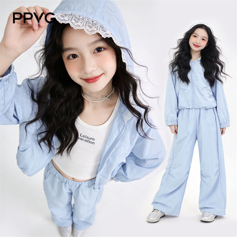 PPVG女童夏季薄款防晒凉感套装
