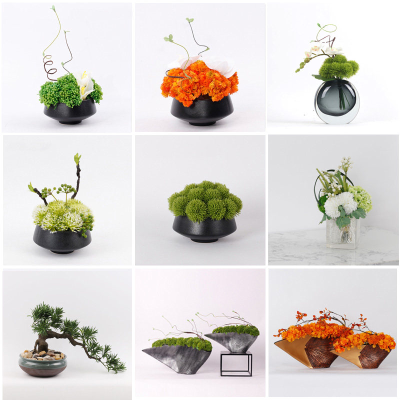 新中式绿植售楼处花艺现代餐桌花样板间仿真花酒店软装饰轻奢摆件,家居饰品,花瓶,淘宝优惠券,粉丝福利购,淘宝优惠卷