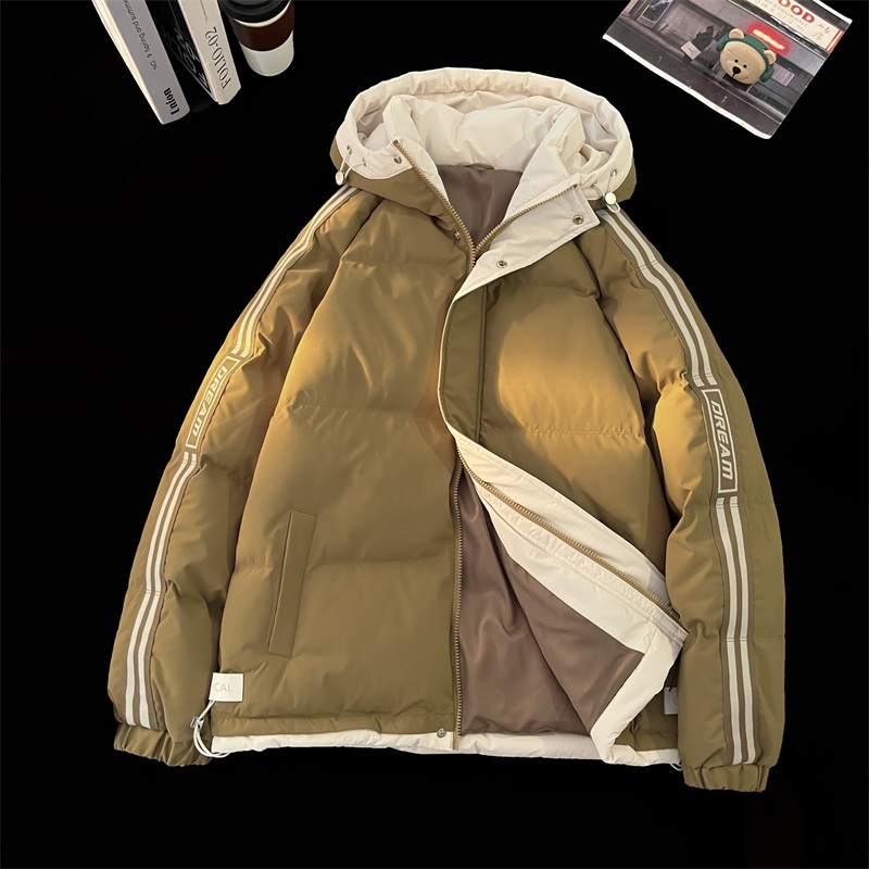 暴力熊冬季撞色连帽棉衣