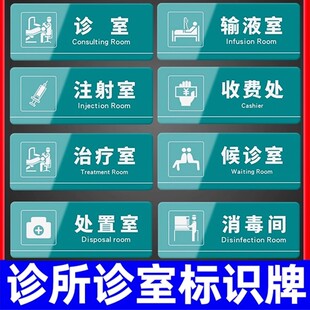诊所标识牌医院科室门牌卫生室药房标牌亚克力指示牌观察室口腔诊室牙科标示牌消毒室温馨提示告示标志牌