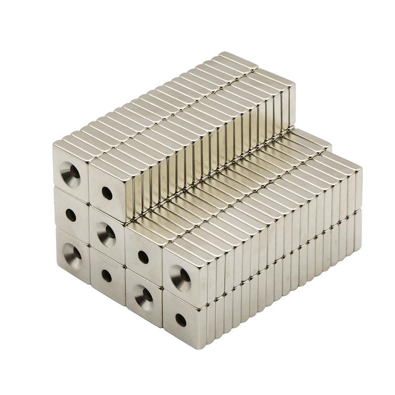 带孔强力钕磁铁方型圆孔NHXCSH/NHXCS-8/10/12/15/20/25-2/3/4/5
