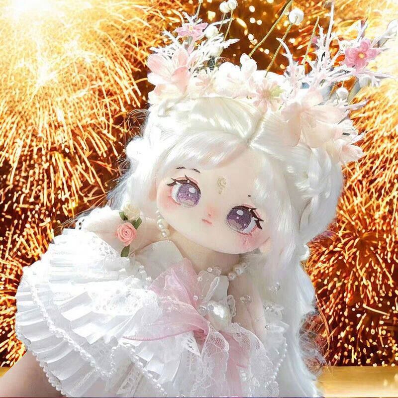 棉花娃娃女公仔送娃衣正版绵花裸娃20厘米迷你女孩毛绒玩具