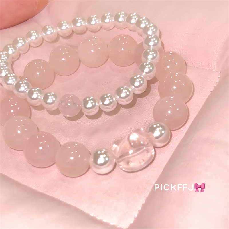 【Kitty酱】设计款天然粉水晶贝珠手链少女心满满礼物女