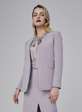 HUI卉香炉紫烟立裁SPH正肩廓形西装外套