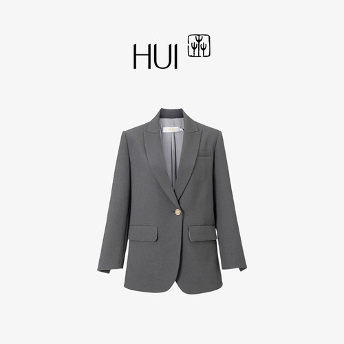 HUI卉青灰色环保ATY经典西装
