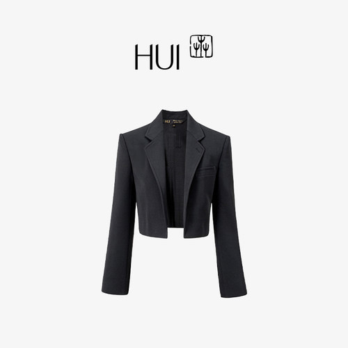HUI卉黛蓝色经典环保醋酸小西装