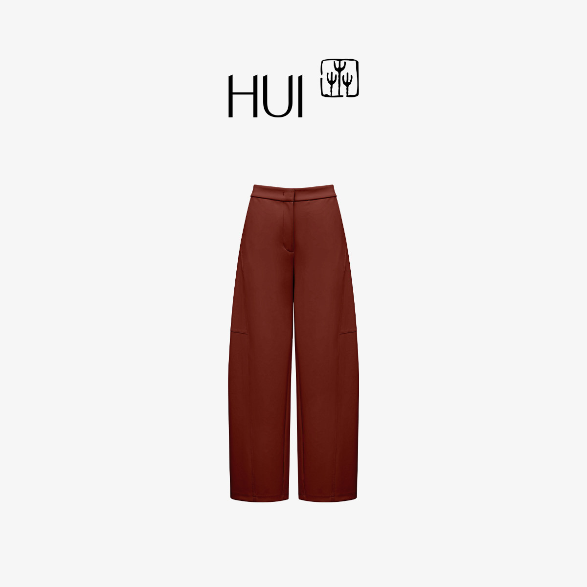 HUI卉羲和印花空气层线条弯刀裤