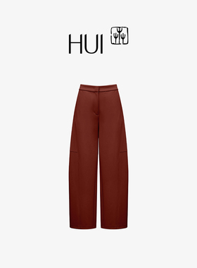 HUI卉双色可选羲和印花空气层时髦弯刀长裤休闲裤2025秋冬新款